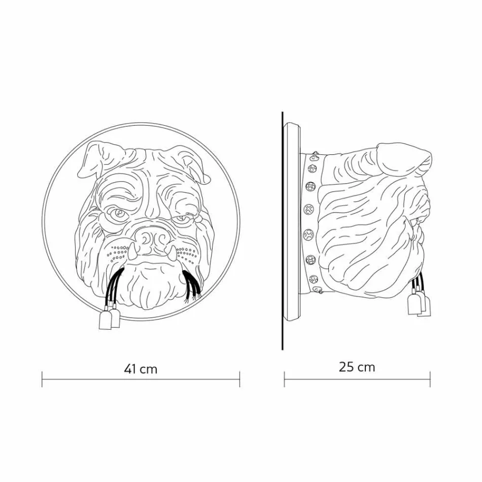 Aplique de pared con 3 luces en cerámica gris o blanca de diseño moderno - Dogbull viadurini