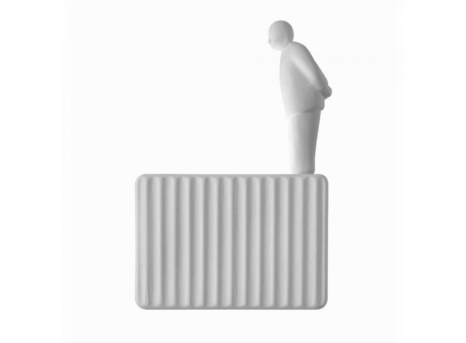 Aplique de pared con 3 luces LED de cerámica blanca mate con Umarell - Ometto viadurini