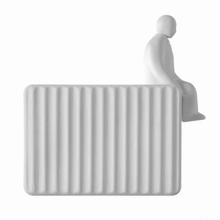 Aplique de pared con 3 luces LED de cerámica blanca mate con Umarell - Ometto viadurini