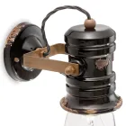 Foco aplique de pared en cerámica, vidrio y metal diferentes acabados Joy Ferroluce viadurini