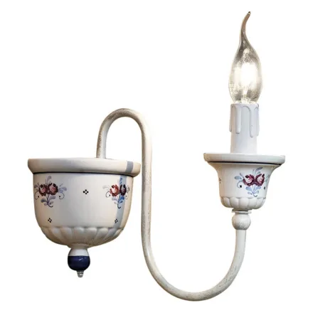 Aplique de Pared Artesanal en Cerámica y Latón Pintado a Mano - Sanremo viadurini