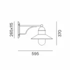 Lámpara de pared para exterior vintage de latón, cobre y vidrio - Borgo de Il Fanale viadurini