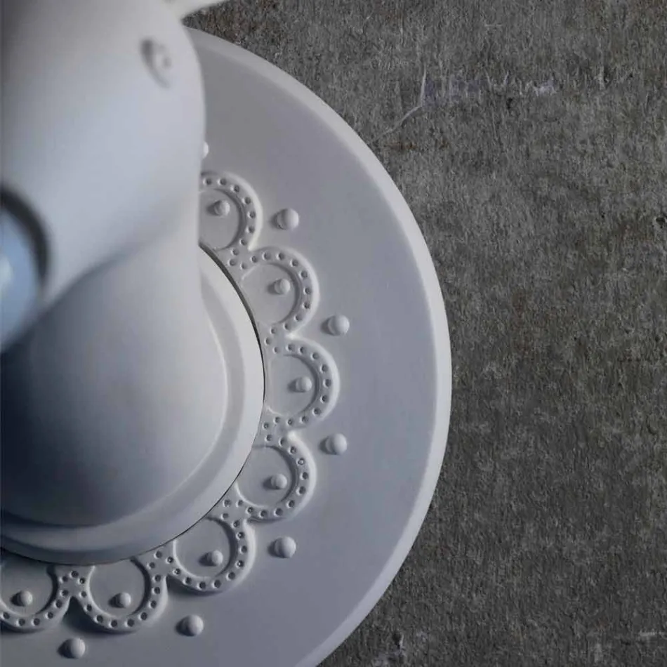 Aplique de pared de diseño moderno de cerámica blanca mate en Cervo - Memento viadurini