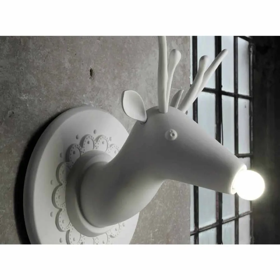 Aplique de pared de diseño moderno de cerámica blanca mate en Cervo - Memento viadurini