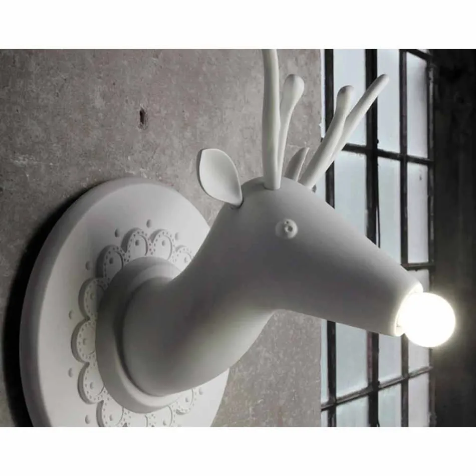 Aplique de pared de diseño moderno de cerámica blanca mate en Cervo - Memento viadurini