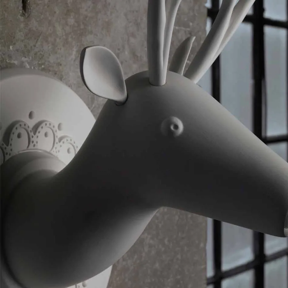 Aplique de pared de diseño moderno de cerámica blanca mate en Cervo - Memento viadurini