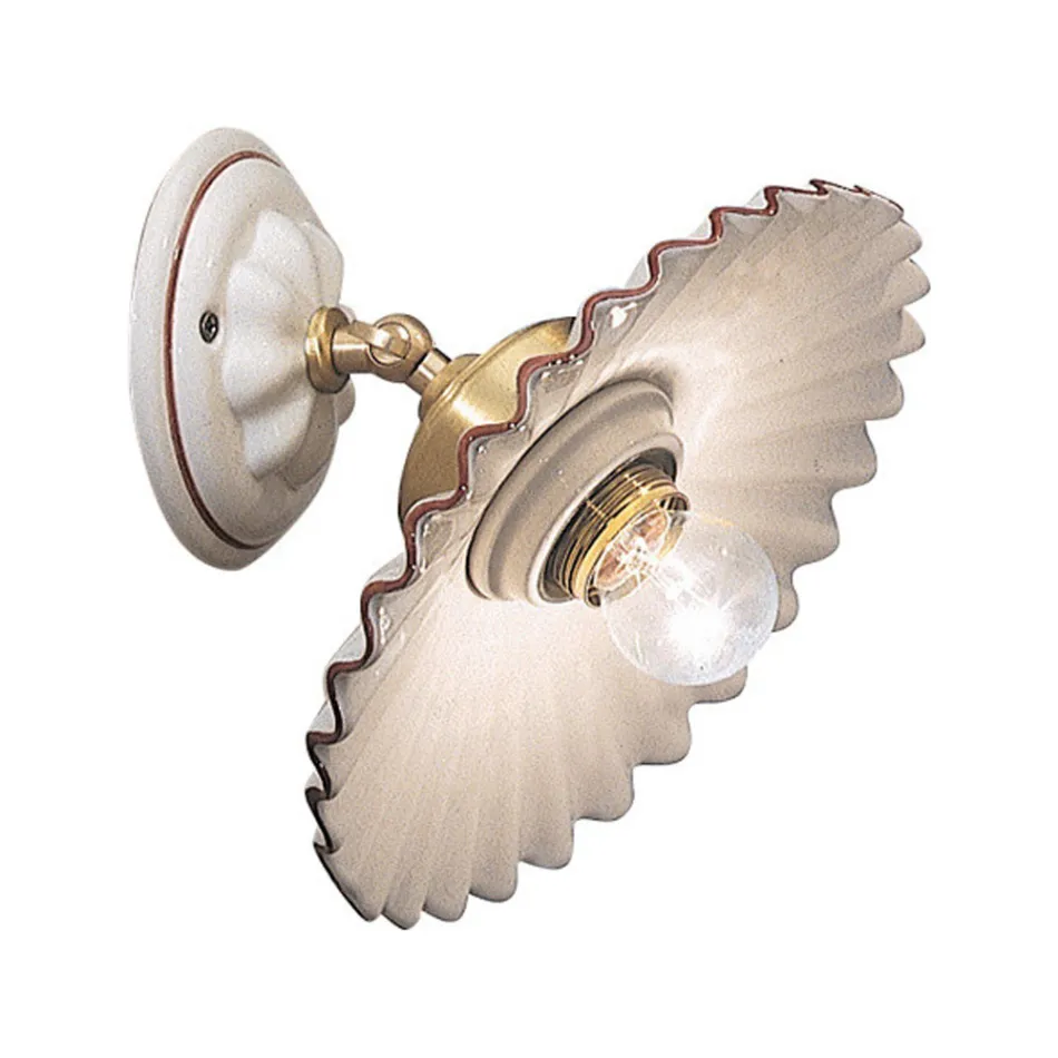 pared apliques y difusor de cerámica corrugado Ferroluce viadurini