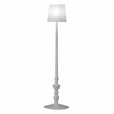 Aplique de pared alto en cerámica blanca y pantalla en diseño de lino - Cadabra viadurini