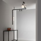 Lámpara de pared de diseño en aluminio negro con esferas y focos - Exodus viadurini