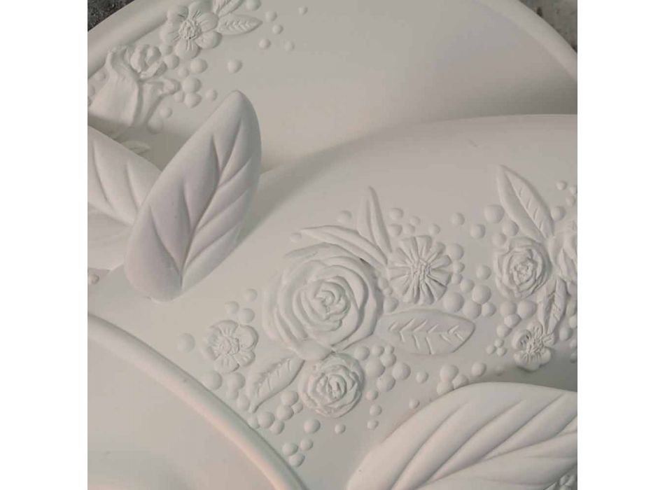Aplique de pared con diseño de cerámica blanca mate con pez decorado - Pez viadurini