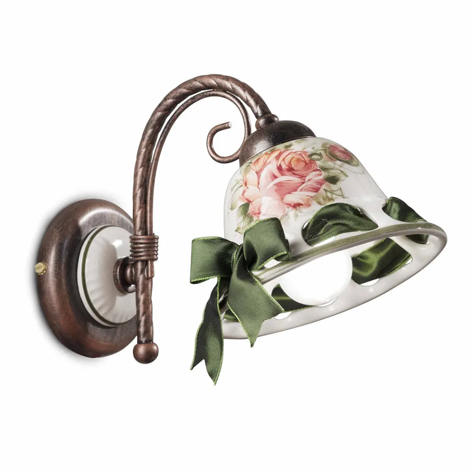 Pared pared de cerámica decorado rústico Ferroluce Napoli viadurini