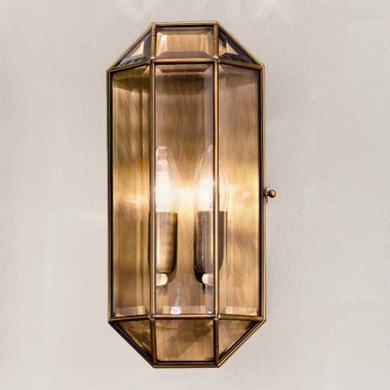 Lámpara de pared artesanal de vidrio y latón 1 o 2 luces - Bound by Il Fanale viadurini