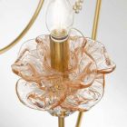 Lámpara de pared clásica de 3 luces en vidrio, cristal y metal de lujo - Flanders viadurini