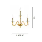 Aplique Clásico 3 Luces en Vidrio Soplado y Detalles Hechos a Mano - Phaedra viadurini