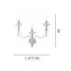 Aplique Clásico 3 Luces Vidrio Soplado y Detalles Florales - Bluluminda viadurini