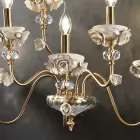 Aplique Clásico 6 Luces en Porcelana y Cristal Soplado de Lujo - Eteria viadurini