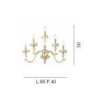 Aplique Clásico 6 Luces en Porcelana y Cristal Soplado de Lujo - Eteria viadurini