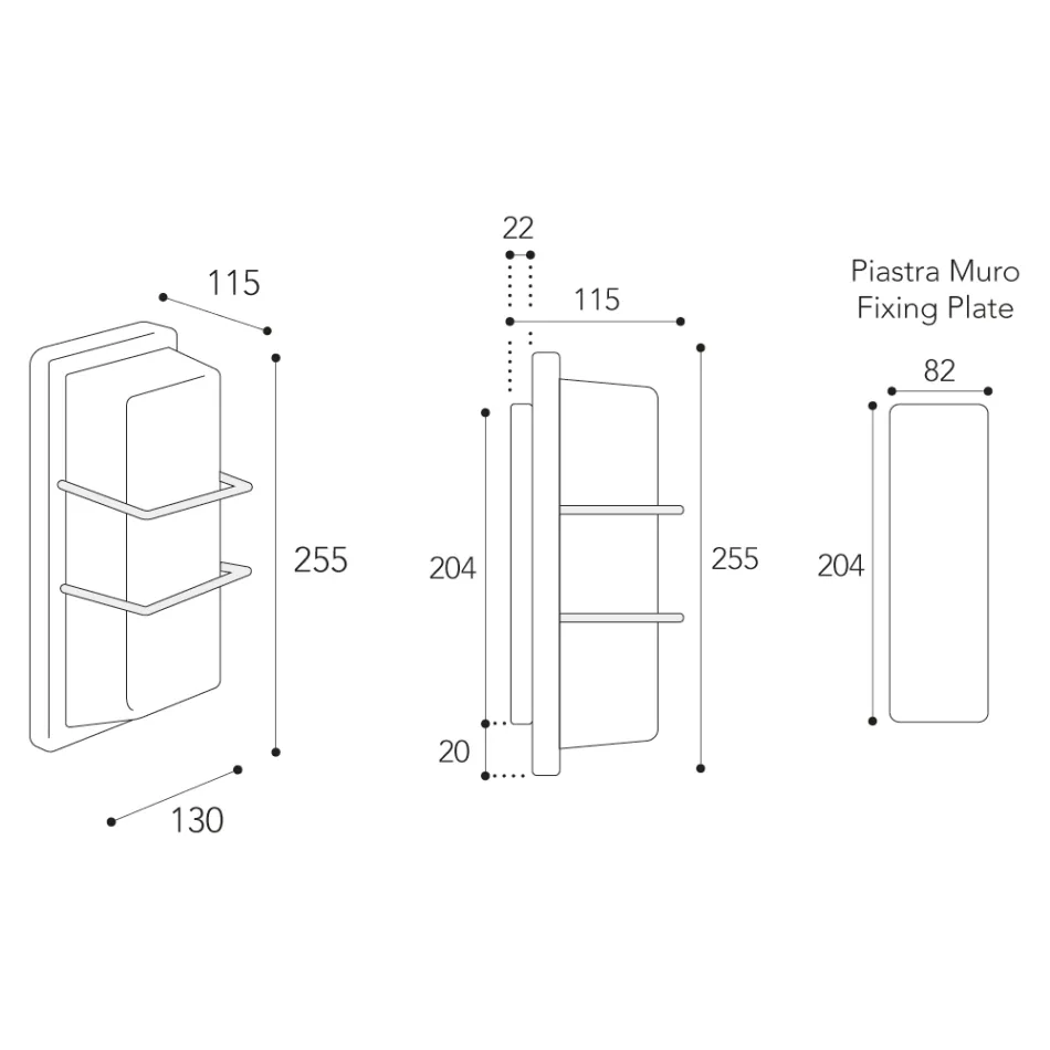 Aplique de exterior de latón, E27 y estilo geométrico. Fabricado en Italia - Cristal. viadurini