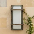 Aplique de pared exterior de latón, casquillo E27, estilo geométrico, fabricado en Italia - Cristal viadurini