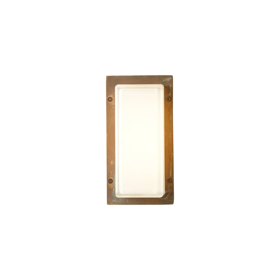 Aplique de pared exterior vintage de latón con casquillo E27 y protección IP44 - Cristal viadurini