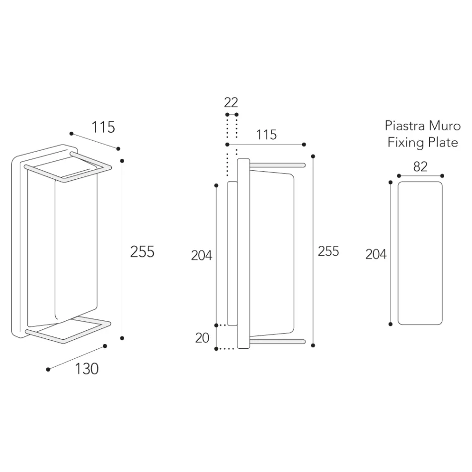 Aplique de pared exterior vintage de latón, E27 y elegante luz - Cristal viadurini
