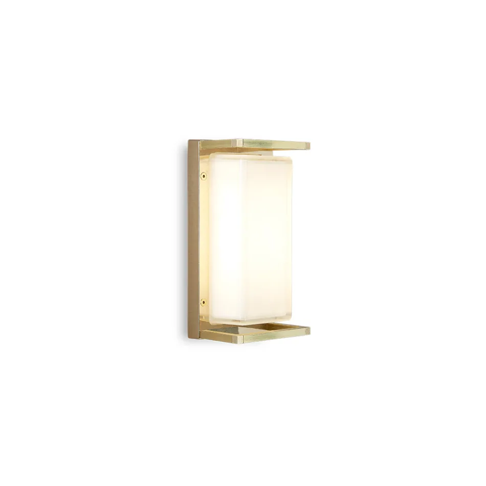 Aplique de pared exterior vintage de latón, E27 y elegante luz - Cristal viadurini