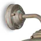 Aplique de pared vintage de latón para exterior, cristal transparente - Elfico viadurini