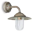 Aplique de pared vintage de latón para exterior, cristal transparente - Elfico viadurini