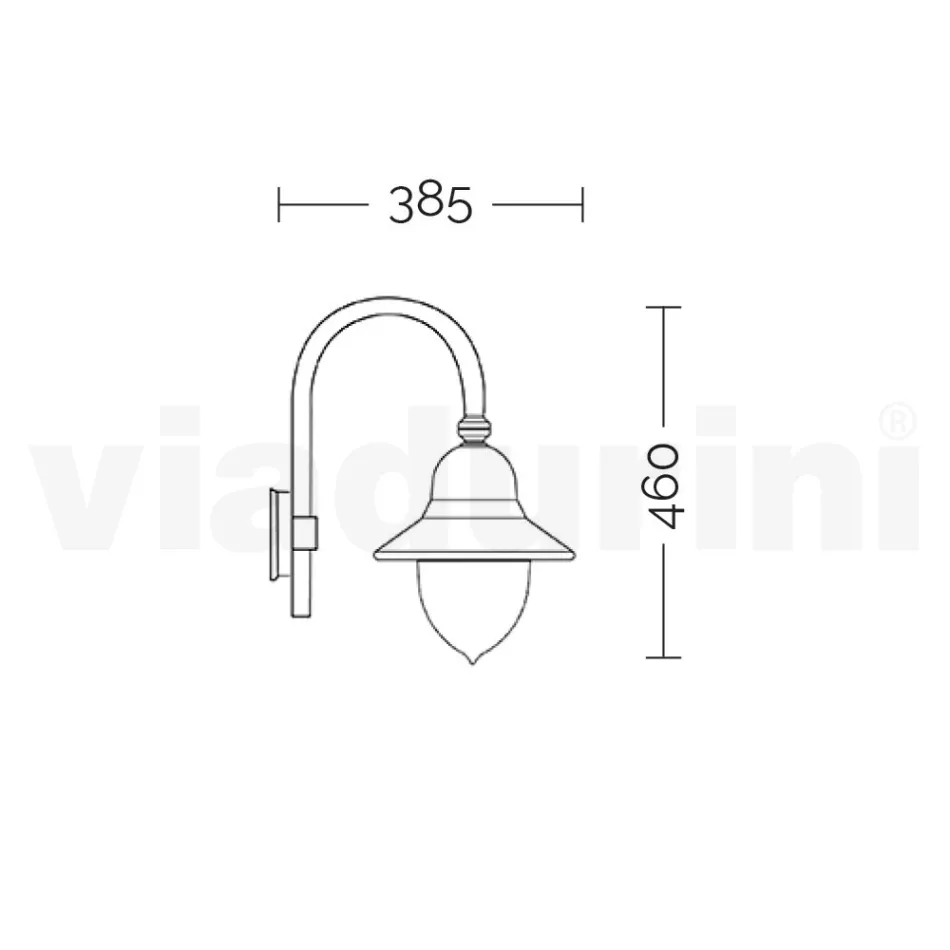 Aplique de exterior de estilo vintage en aluminio Made in Italy - Cassandra viadurini