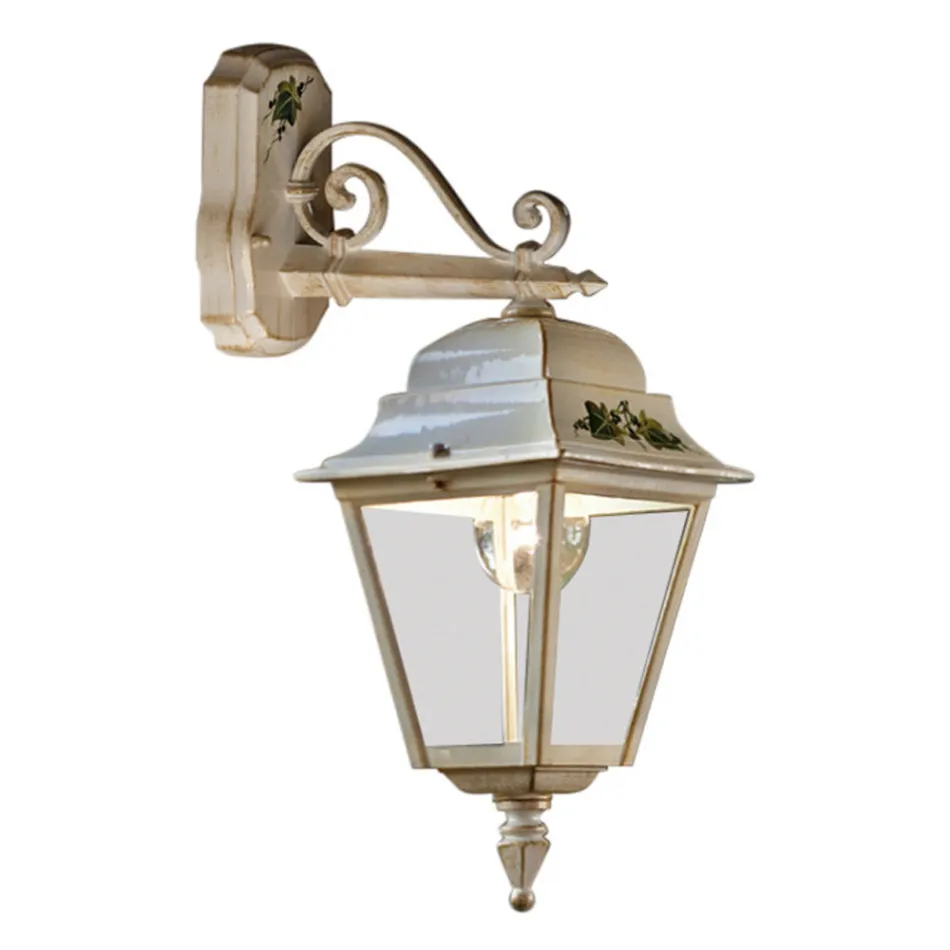 Aplique de jardín clásico en aluminio blanco decorado a mano - Gorizia viadurini
