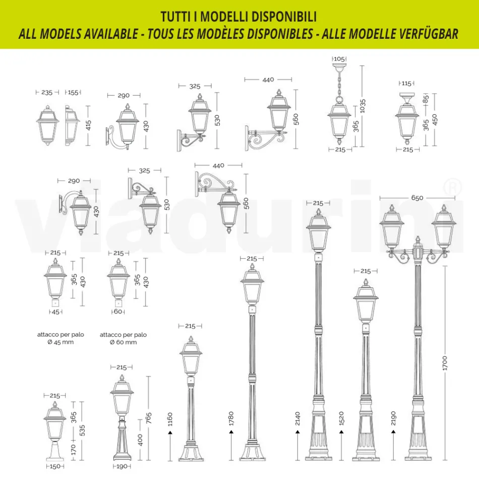 Aplique de exterior en aluminio y vidrio antracita Made in Italy - Elric viadurini