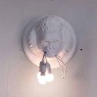 Lámpara de pared de 3 luces en cerámica Gorilla de diseño gris o blanco - Rillago viadurini