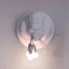 Lámpara de pared de 3 luces en cerámica Gorilla de diseño gris o blanco - Rillago viadurini