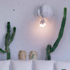 Lámpara de pared de 3 luces en cerámica Gorilla de diseño gris o blanco - Rillago viadurini