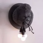 Lámpara de pared de 3 luces en cerámica Gorilla de diseño gris o blanco - Rillago viadurini