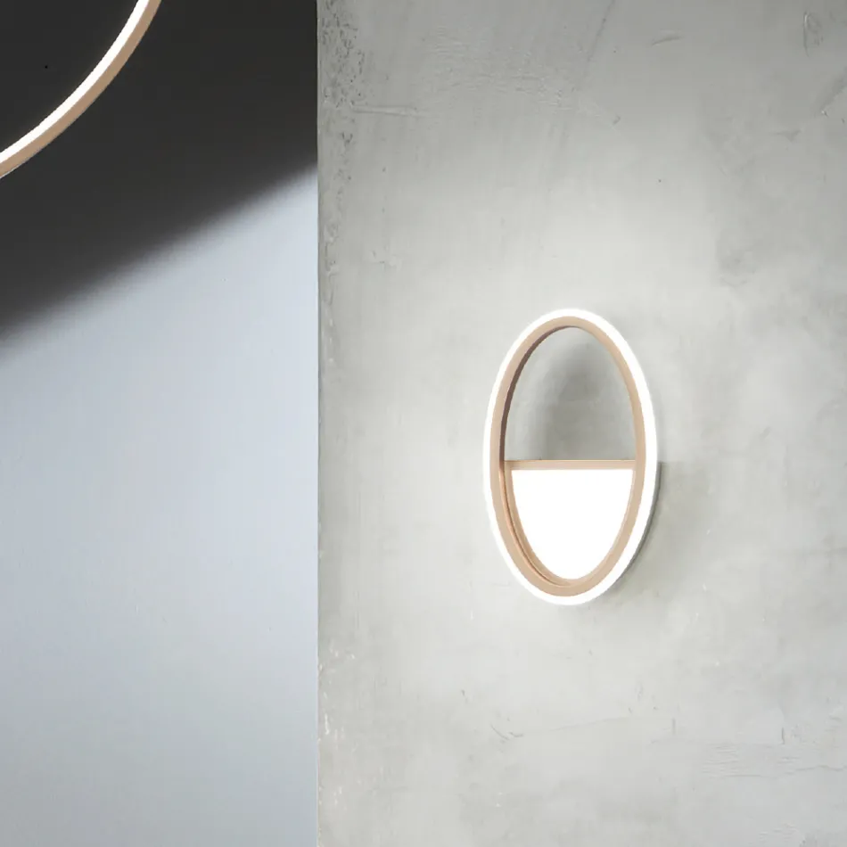 Lámpara de pared LED con estructura de metal blanco o dorado - Raissa viadurini