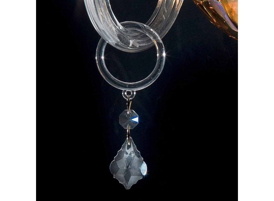 Aplique de diseño clásico en cristal y vidrio de lujo, 2 piezas viadurini