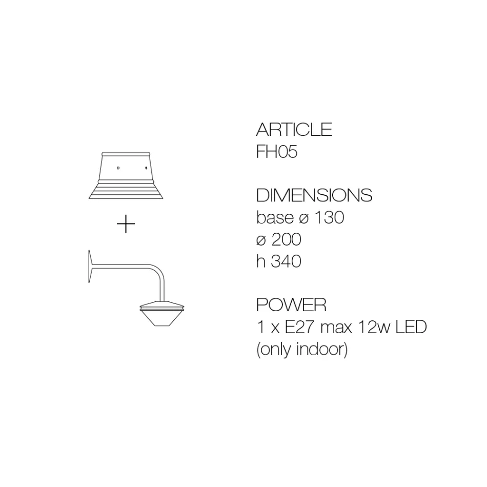 Lámpara de pared en aluminio y poliéster Made in Italy - Toscot Junction viadurini