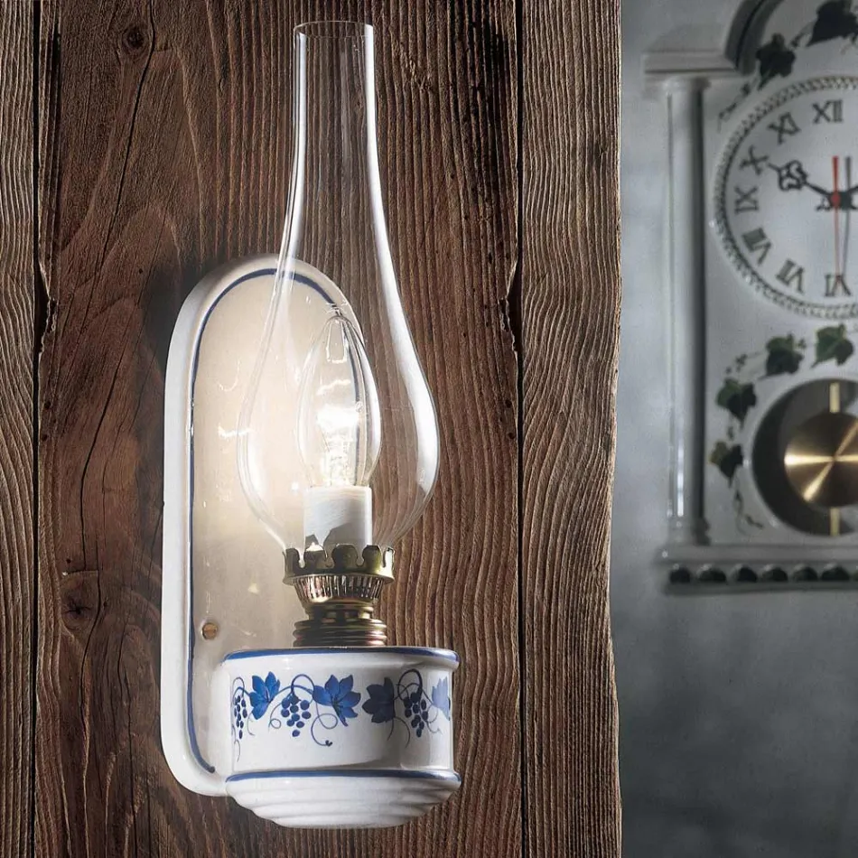 Pared pared de cerámica decorada a mano Ferroluce viadurini