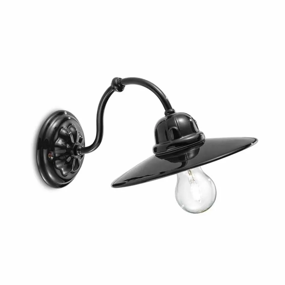 Luces en la pared de cerámica brillante Ferroluce retro viadurini