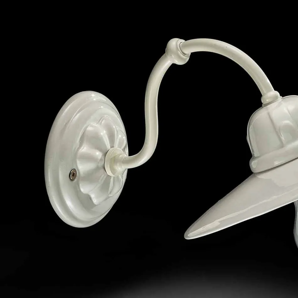 Luces en la pared de cerámica brillante Ferroluce retro viadurini