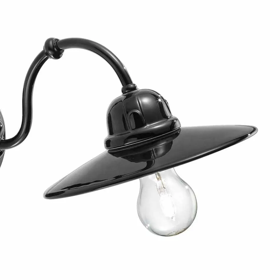 Luces en la pared de cerámica brillante Ferroluce retro viadurini