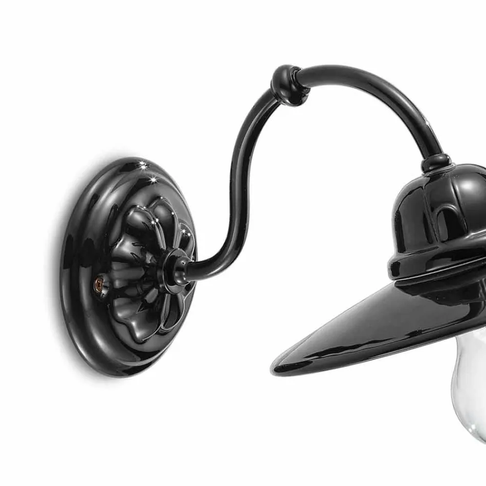 Luces en la pared de cerámica brillante Ferroluce retro viadurini