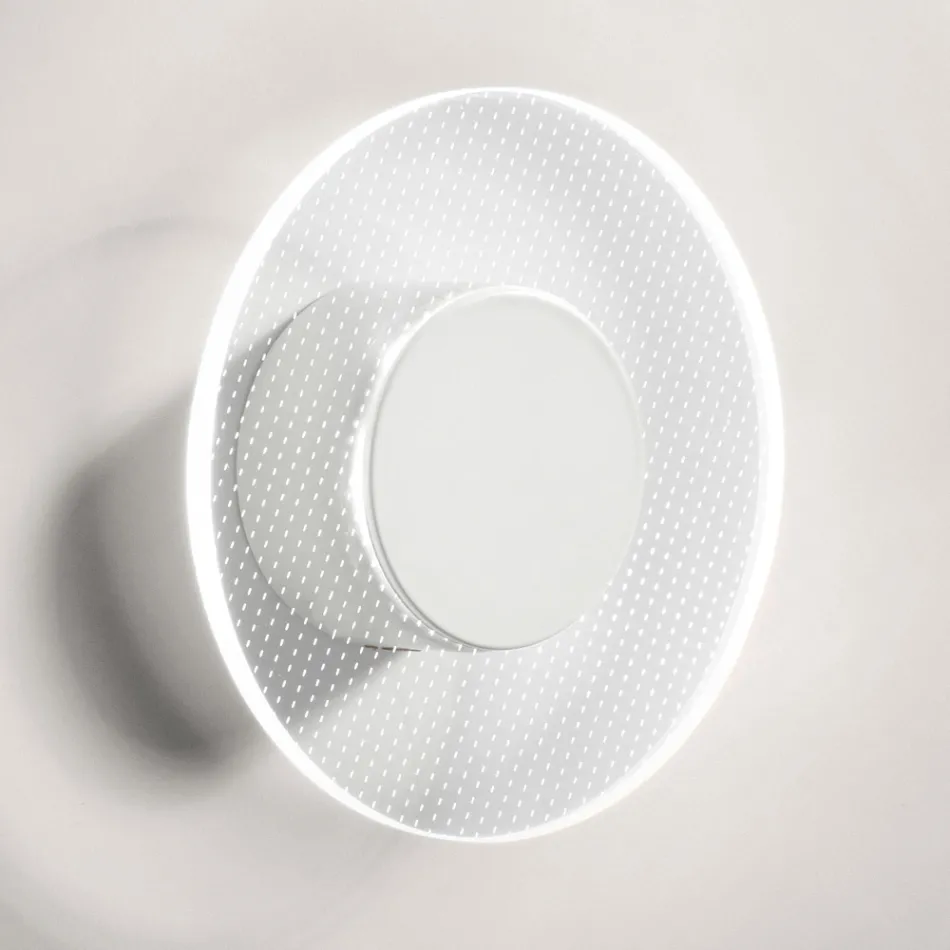 Nora - Aplique de pared de metal con difusor de plexiglás micropunteado viadurini