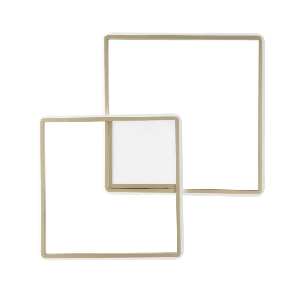 Modern - Aplique de pared formal de metal pintado dorado con LED viadurini
