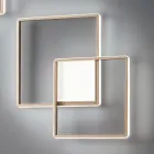 Modern - Aplique de pared formal de metal pintado dorado con LED viadurini