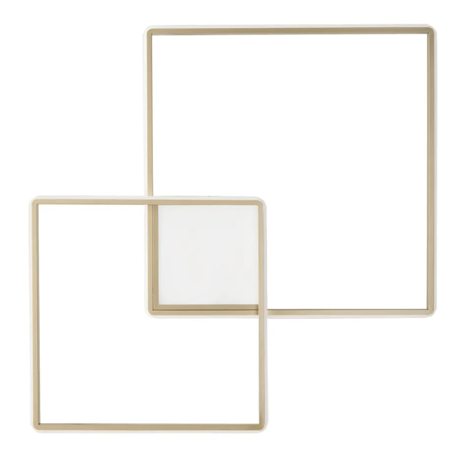 Modern - Aplique de pared formal de metal pintado dorado con LED viadurini