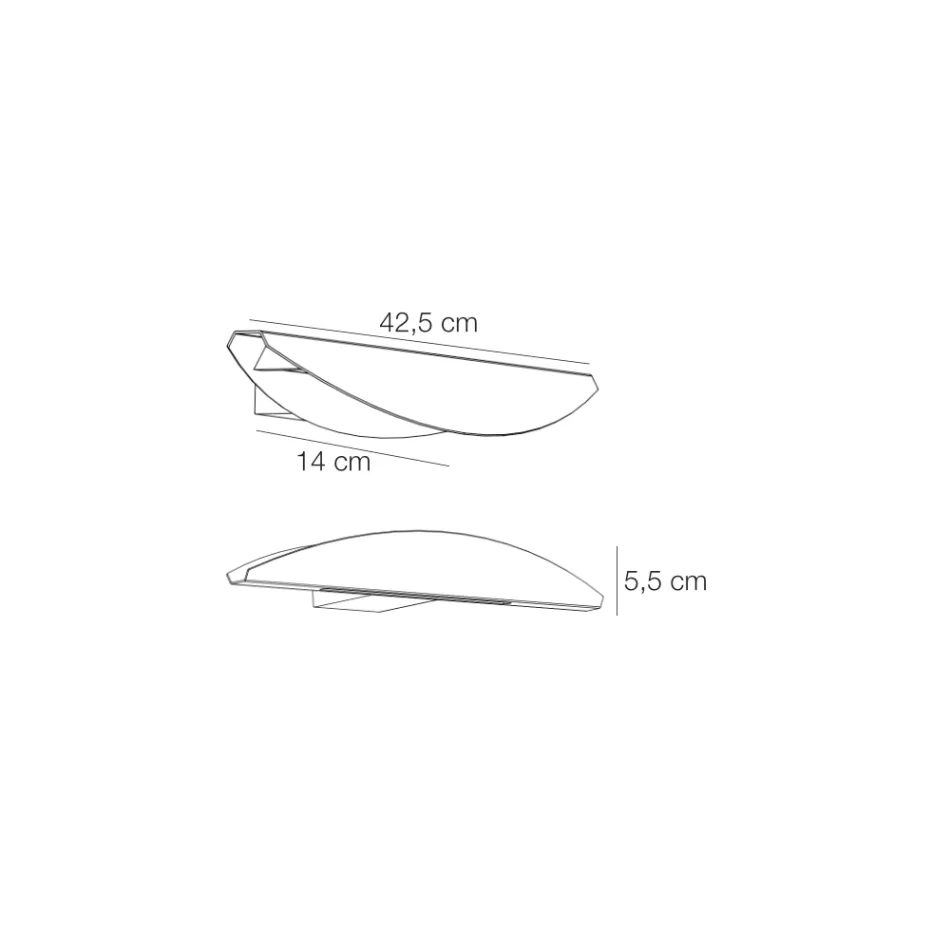 Aplique de pared de aluminio reciclable en varios colores - Mila viadurini