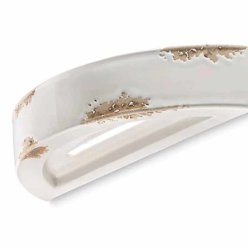 Aplique de pared de la vendimia en media luna de cerámica Helen Ferroluce viadurini