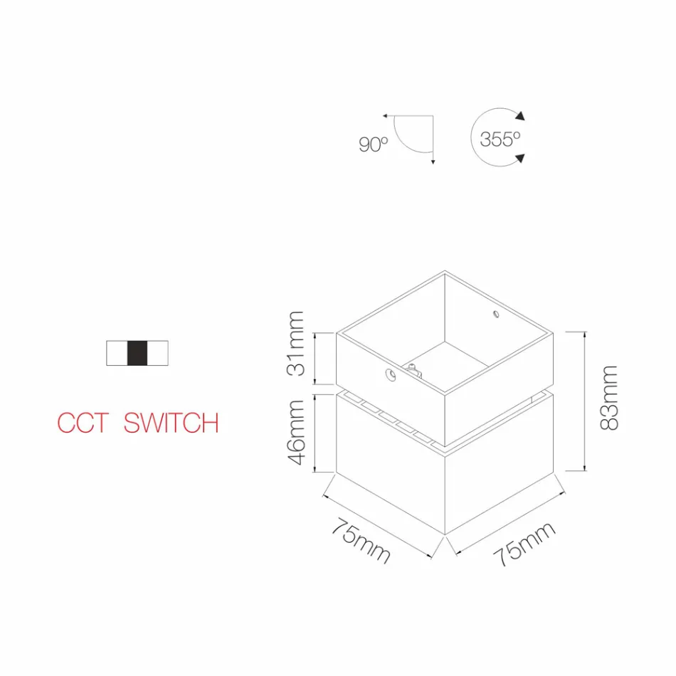 Lámpara de pared LED decorativa en aluminio blanco o negro para interior - Vernon viadurini